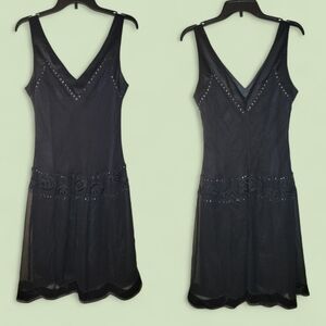 NINE WEST 100% Silk Dress, 12, Black, EUC